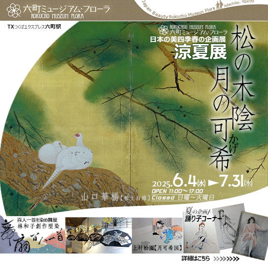 【六町ミュージアムフローラ】2025夏展開催 「涼花展[松の木陰 月の可希(かげ)]」（後援：足立区）